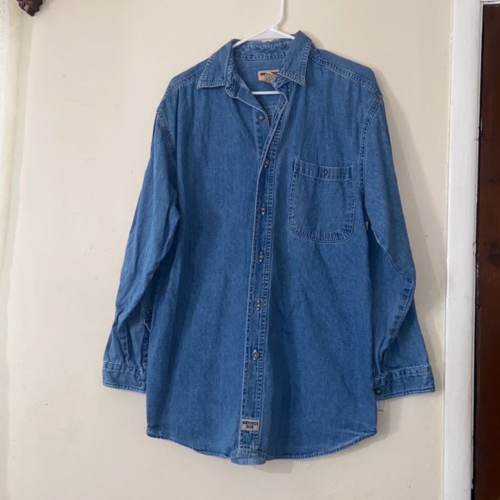 Vintage Northwest Blue 💯 Cotton Size M (38-40) Men Shirt Jeans